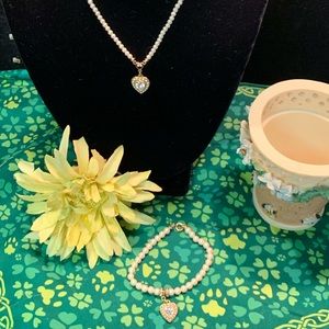 1928 Pearl necklace and bracelet set